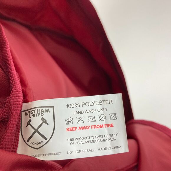 West Ham United FC Backpack Medium Size 12"x15"x4.5" Pink Official Merchandise - Picture 10 of 10